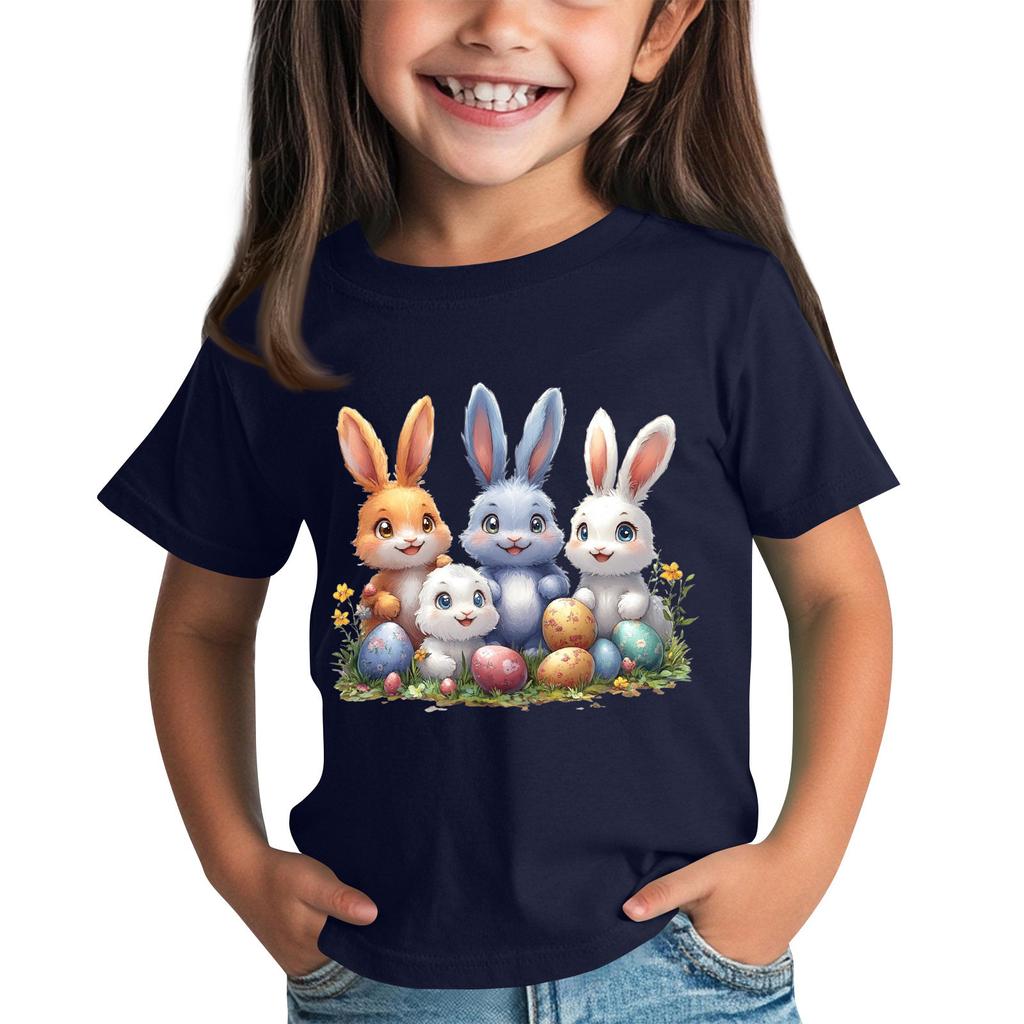 Children's Short Sleeve Neck T-Shirt Animal Print Daily Casual Top