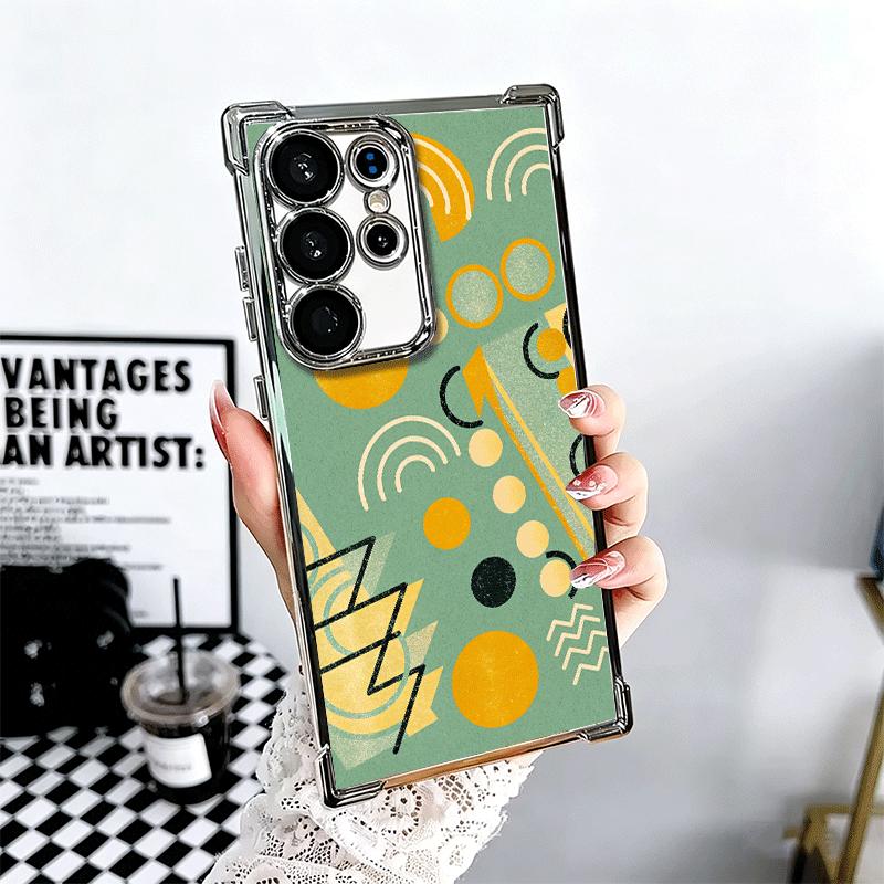 Abstract Geometry PopArt Desgin Soft Phone Case For Samsung Galaxy S26 Ultra S25 Edge S24 FE S23 Plus S22 S21 + S20 Plating Anti