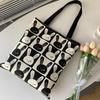 Cute Rabbit Canvas Women's Shoulder Shopping Bag Large Capacity Handbags Girl Student Class Zipper Korean Tote Shopper Fashion
