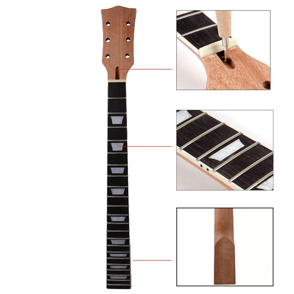 Guitar Neck 22 Fret 24.5 Inches Mahogany Rosewood Fretboard Guitar Neck for Electric Guitar Neck