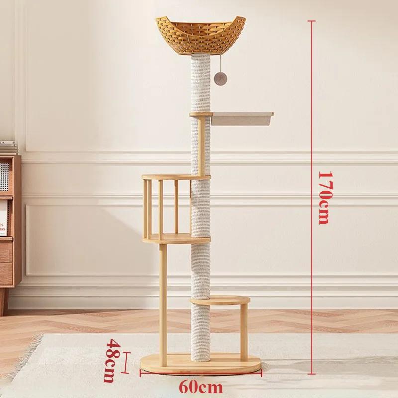 

Когтеточка для кошек из цельного дерева, лежанка-логово, башня-скребок, домик для кошек с когтеточкой, обучающие игрушки для кошек, аксессуары, товары для животных