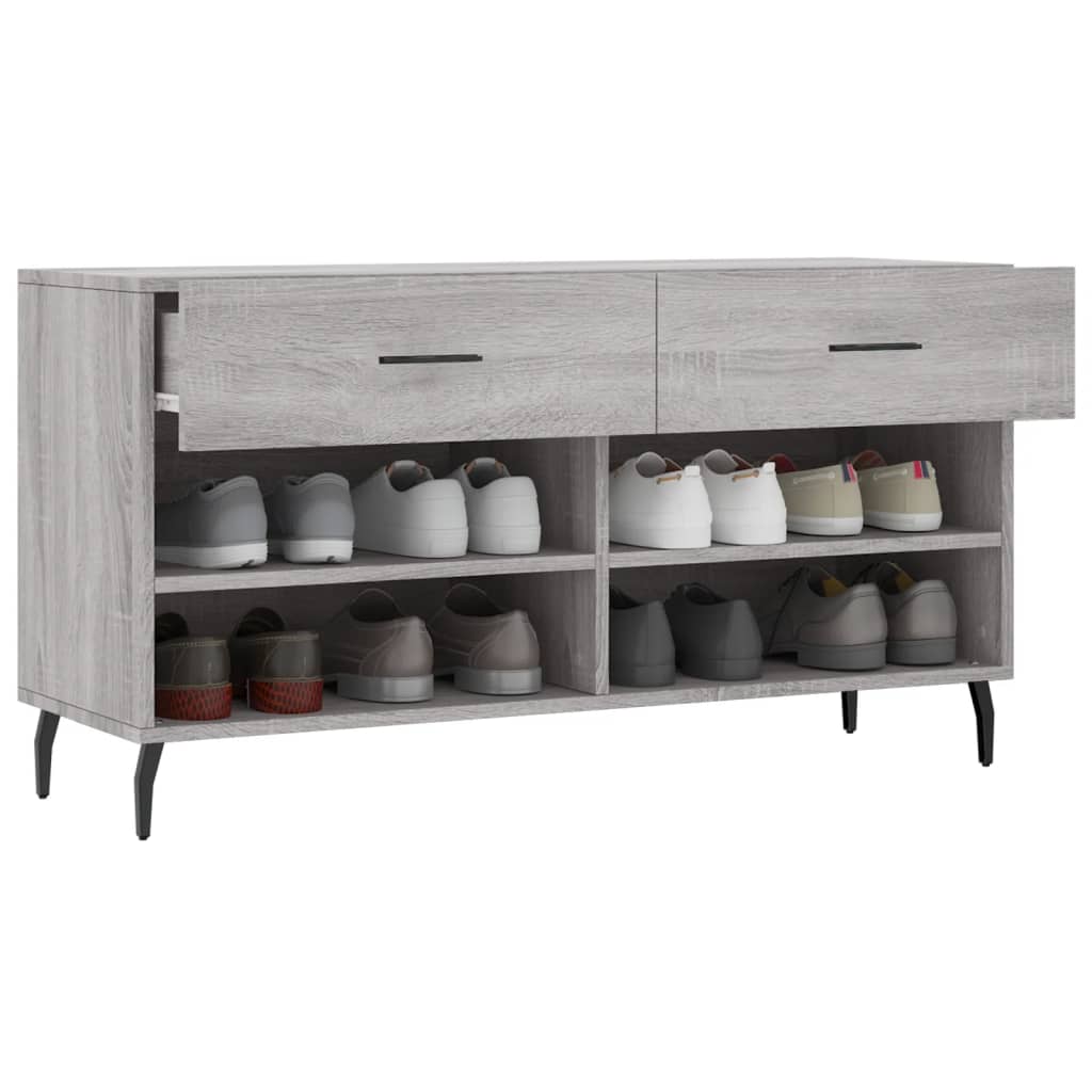 Shoe Bench Gray Sonoma 102x35x55 cm Particleboard