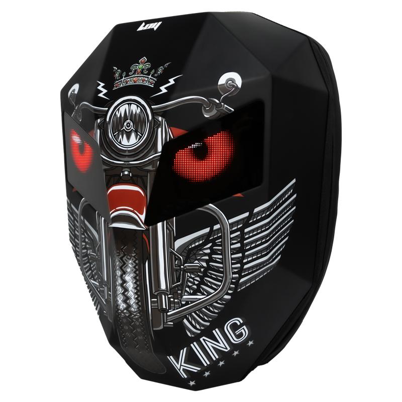 Rider Motorcycle LED Backpack Light Bluetooth School Bag Hardshell Motorcycle Riding Full Helmet Backpacks Rugzak