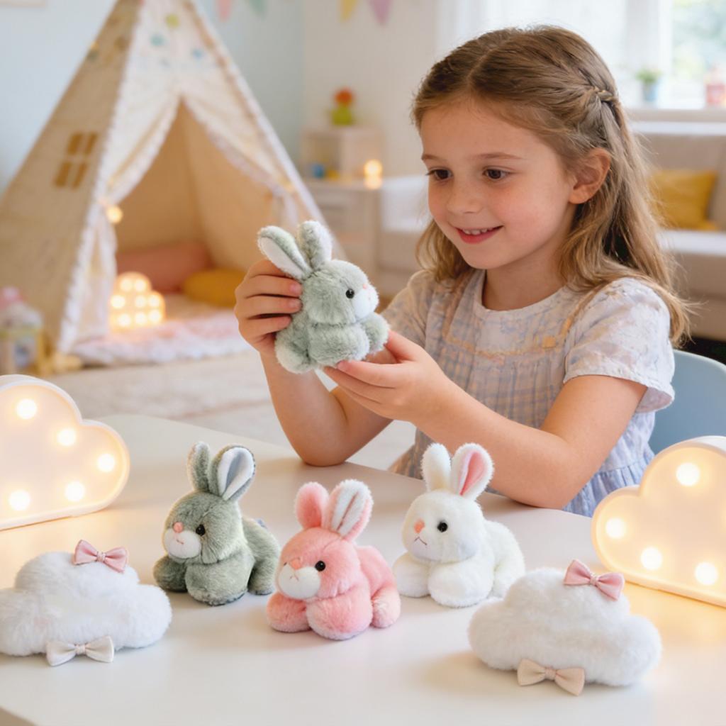 Plush Stuffed Animal Soft Bunny Toy Cartoon Rabbit Plush Doll for Kids Toddlers and Collectors