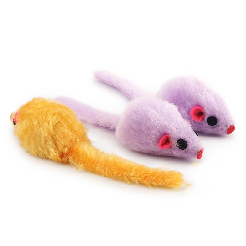 10PCS Pet Toys Mice Animal Cats Toys Aid Fun Fuzzy Mouse Cat Toy For Kitten