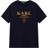 Karl Lagerfeld T-Shirts Unisex Navy Blue Crew Neck Moderate Straight Fit M22X1725315