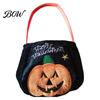 Halloween Gift Bag for Kids Trick or Treat Bucket, 9.8x5.9 Inch Pumpkin Witch Black Cat Plush Large Capacity Candy Holder Tote Bag, Soft Basket