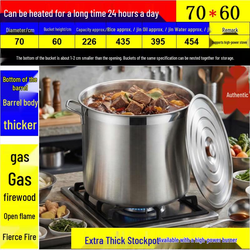 JPHZNB Thickened Stainless Steel Multi-Purpose Pot with Lid