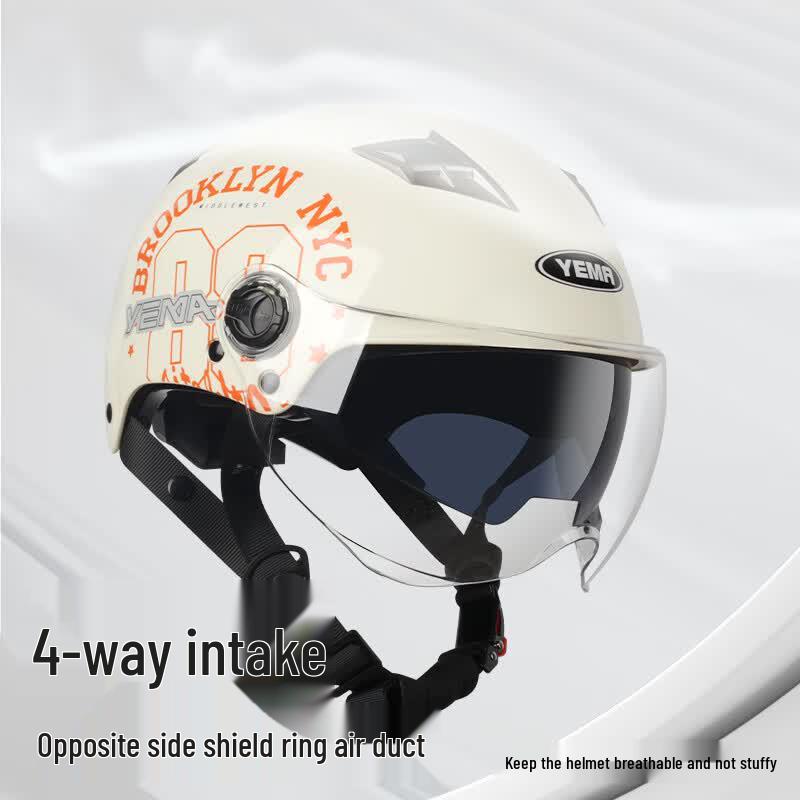 YEMA 3C Certified Electric Motorcycle Half-Face Helmet