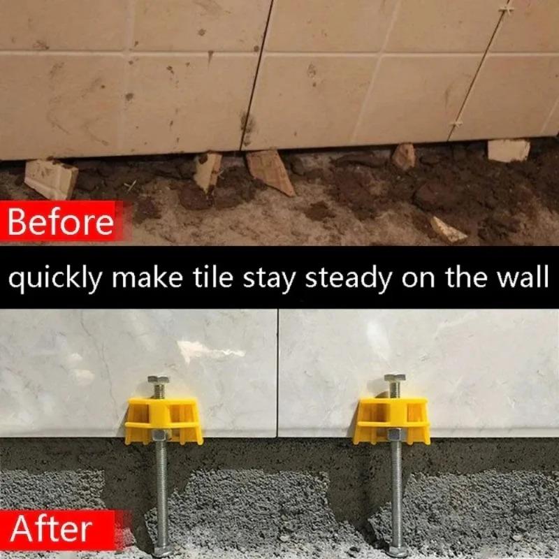 11pcs Manual Wall Tiles Locator,Tile Leveling Device,Height Adjustment Positioner Leveler,Fine Thread Lifting Construction Tool