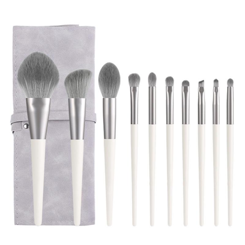 Silver Fox Series Makeup Brush Set, Cangzhou Eyeshadow Brush, Foundation Brush, Blush Brush 12 Wooden Handles, A Complete Set Of Makeup Brushes