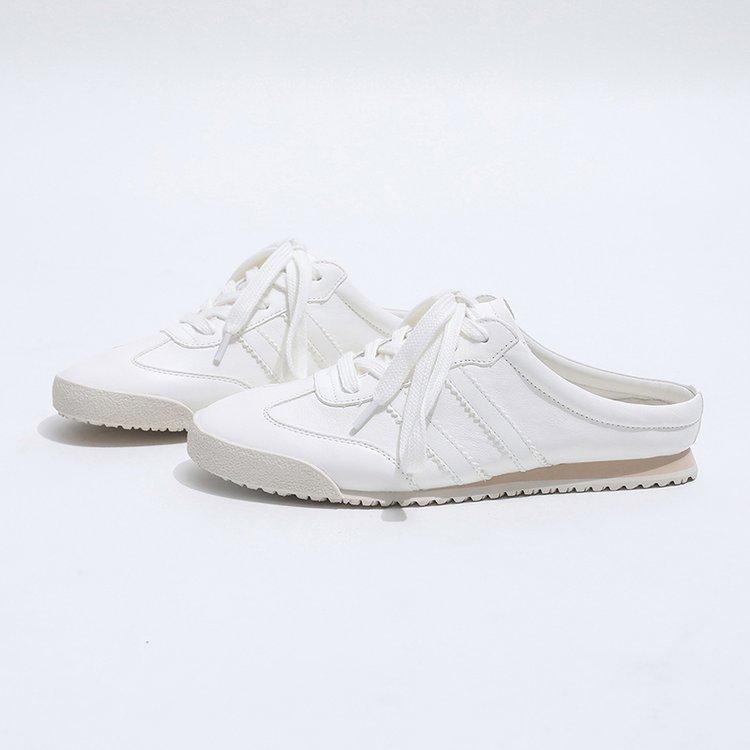 Women s new summer thick-soled white shoes with half slippers outside bag head lazy person and one pedal shoe woman 35 6980₽