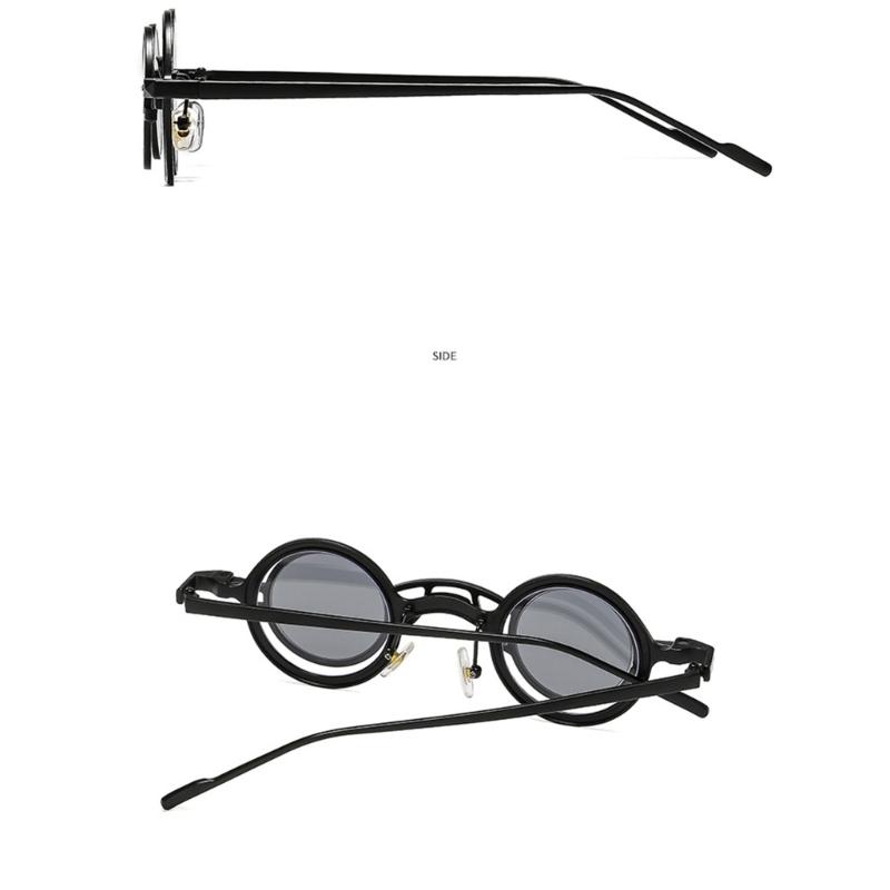 Round Metal Frame Sunglasses Retros Trendy Light Weight Sunglasses with Sun Protecting for Outdoor Activity