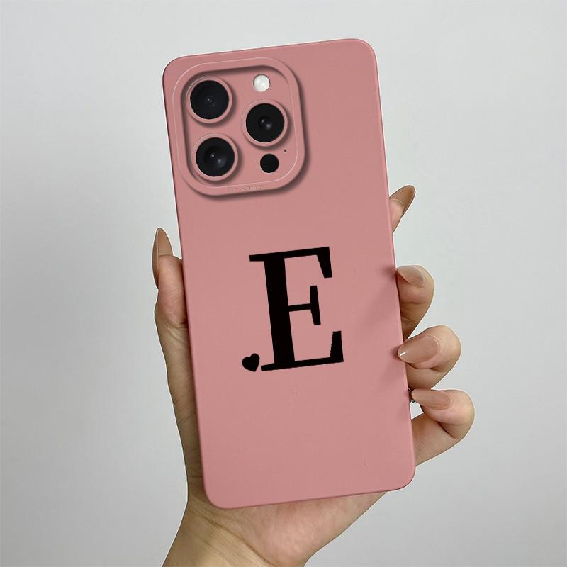For iPhone 15 Pro Max Case iPhone 15 Plus Phone Case iPhone 15 Pro Cover iPhone 15 Cute Couple Initial Letters Skin Matte Cover