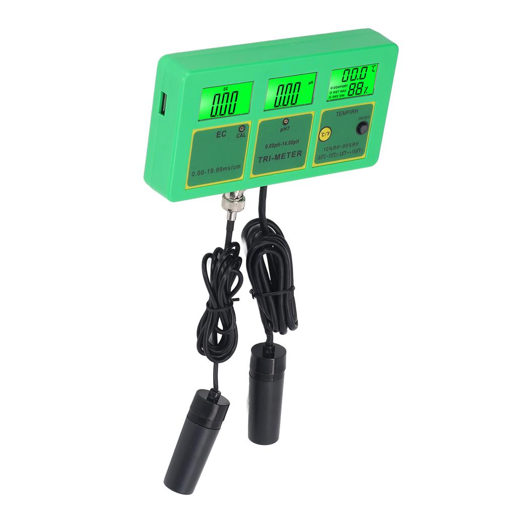 3 in 1 Water Quality Detector EC PH Temperature Humidity Tester LCD Display Water Monitor
