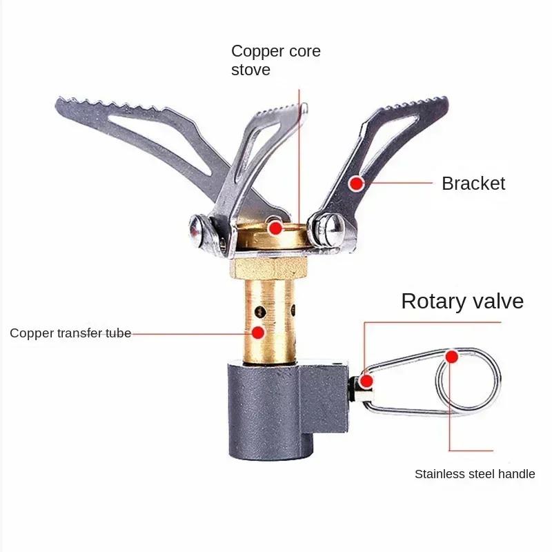 Outdoor Camping Lightweight Mini Backpacking Stove Butane Picnics Burner Foldable Gas Stoves Head BBq Gas Stove Storage Bag Set
