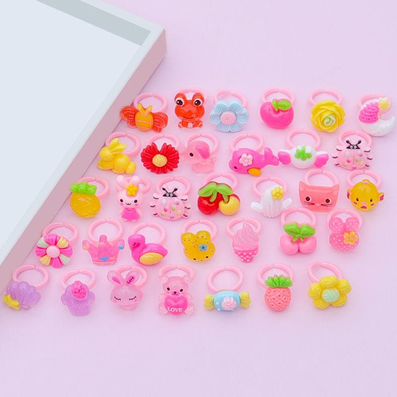 Children's Little Girl Cartoon Ring Cute Ring Bracelet 10pc
