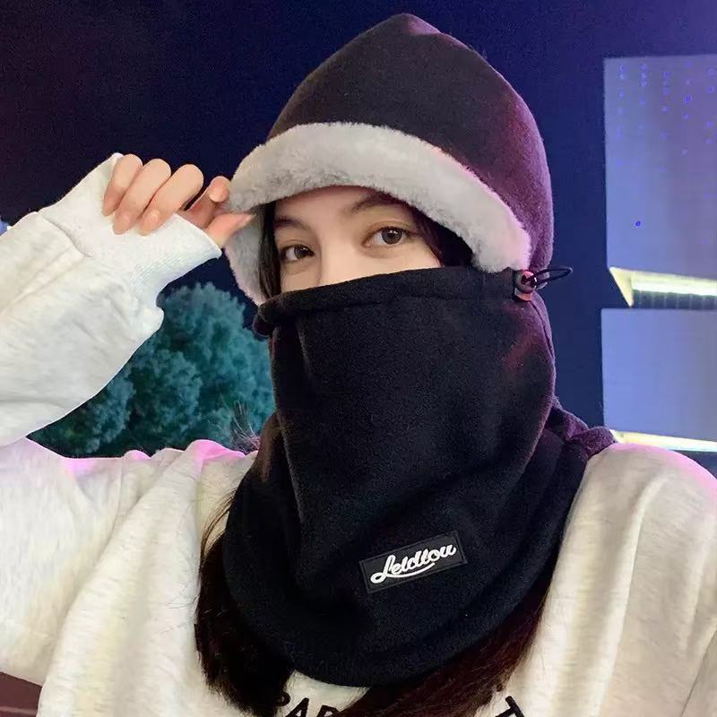 Cycling children winter windproof mask scarf integrated electric vehicle thickened warm artifact pullover hat man