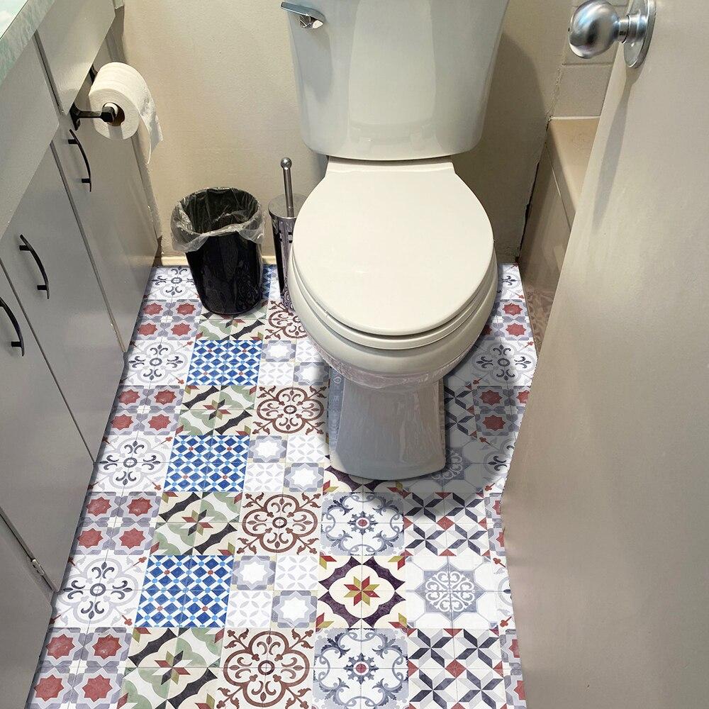 10/15/20/30cm Autocolante de perete din faianță mată în stil boemia tapet pentru podea de bucătărie, de baie, rezistente la uzură, autocolante de perete impermeabile