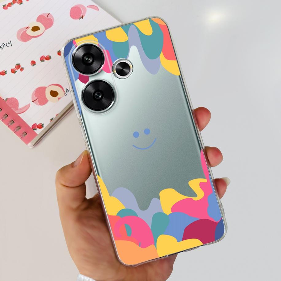 For Xiaomi Poco F6 Case Popular Butterfly Flower Soft Clear Silicone TPU Back Cover For Xiaomi Poco F6 5G F 6 PocoF6 Phone Cases