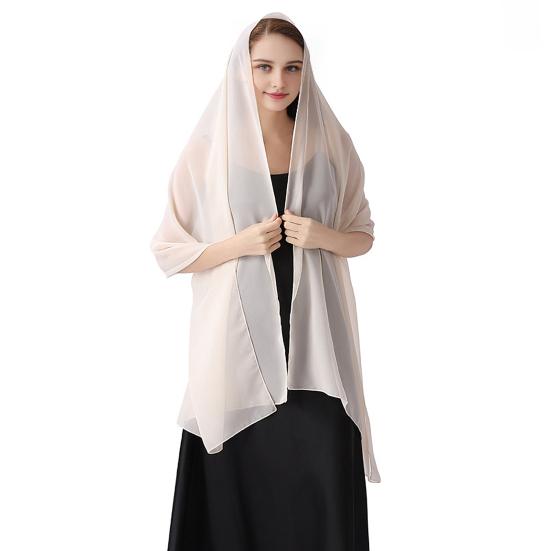 Atmungsaktiver Chiffon-Schal für Damen Damen-Schals und -Tücher Abendkleid, Uni-Schal, Weicher Schal Formelle Anlässe Eleganter Brautschal,