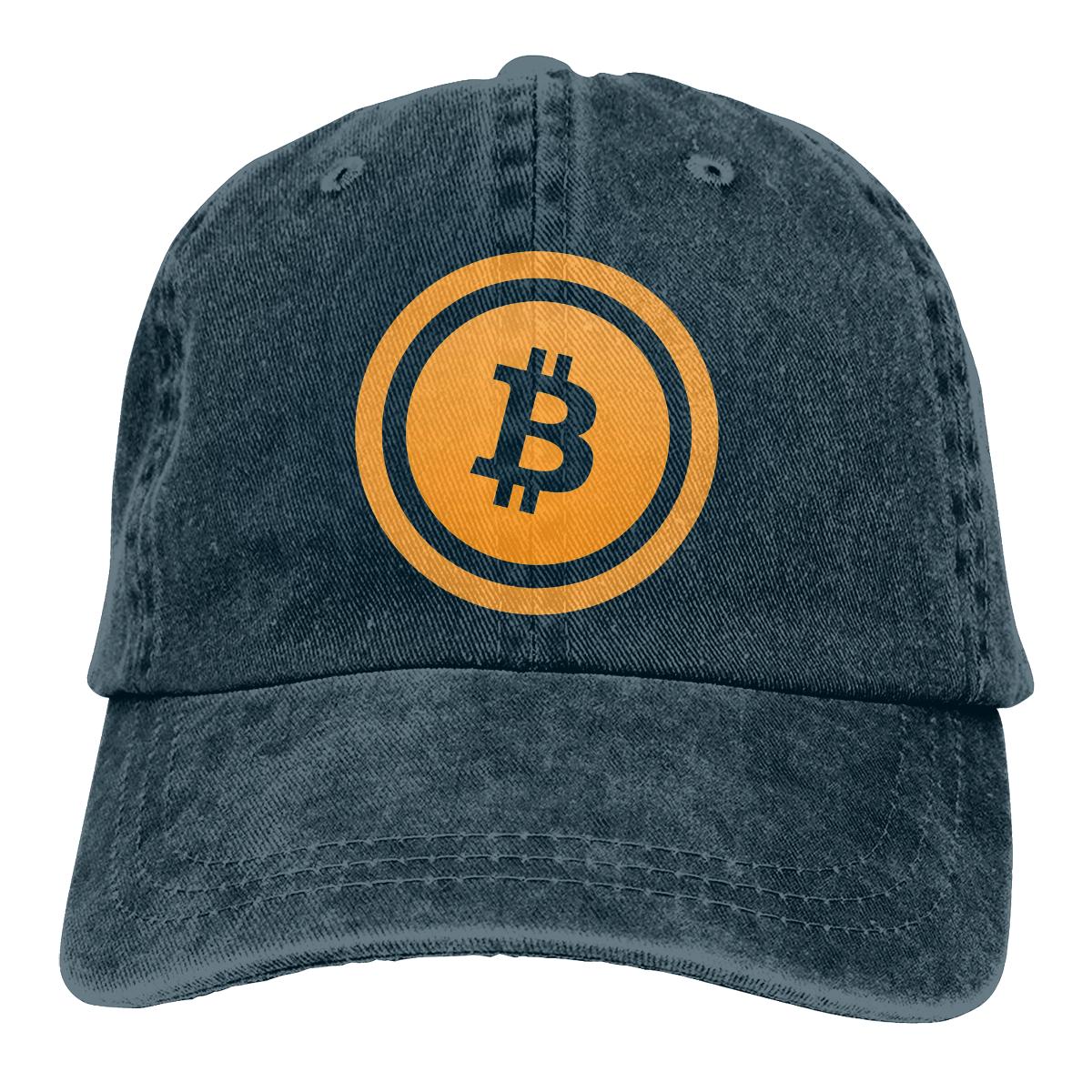 

Adjustable Solid Color Baseball Cap Bitcoin B On Flat Coin Icon Washed Cotton Dogecoin Funny Bitcoin Sports Women Hat One Size