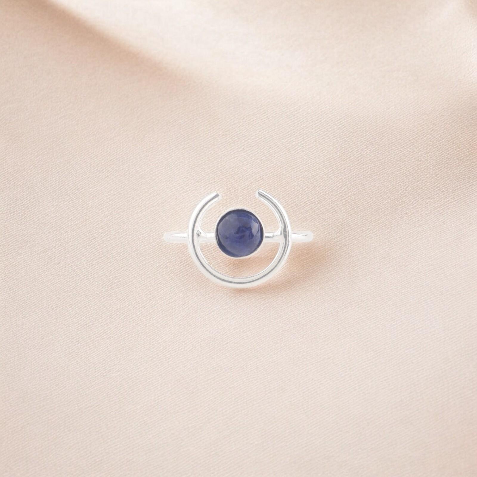 

Редкое кольцо с содалитом из стерлингового серебра 925 пробы, ручная работа, подарок для подружки невесты RR-54-34 13