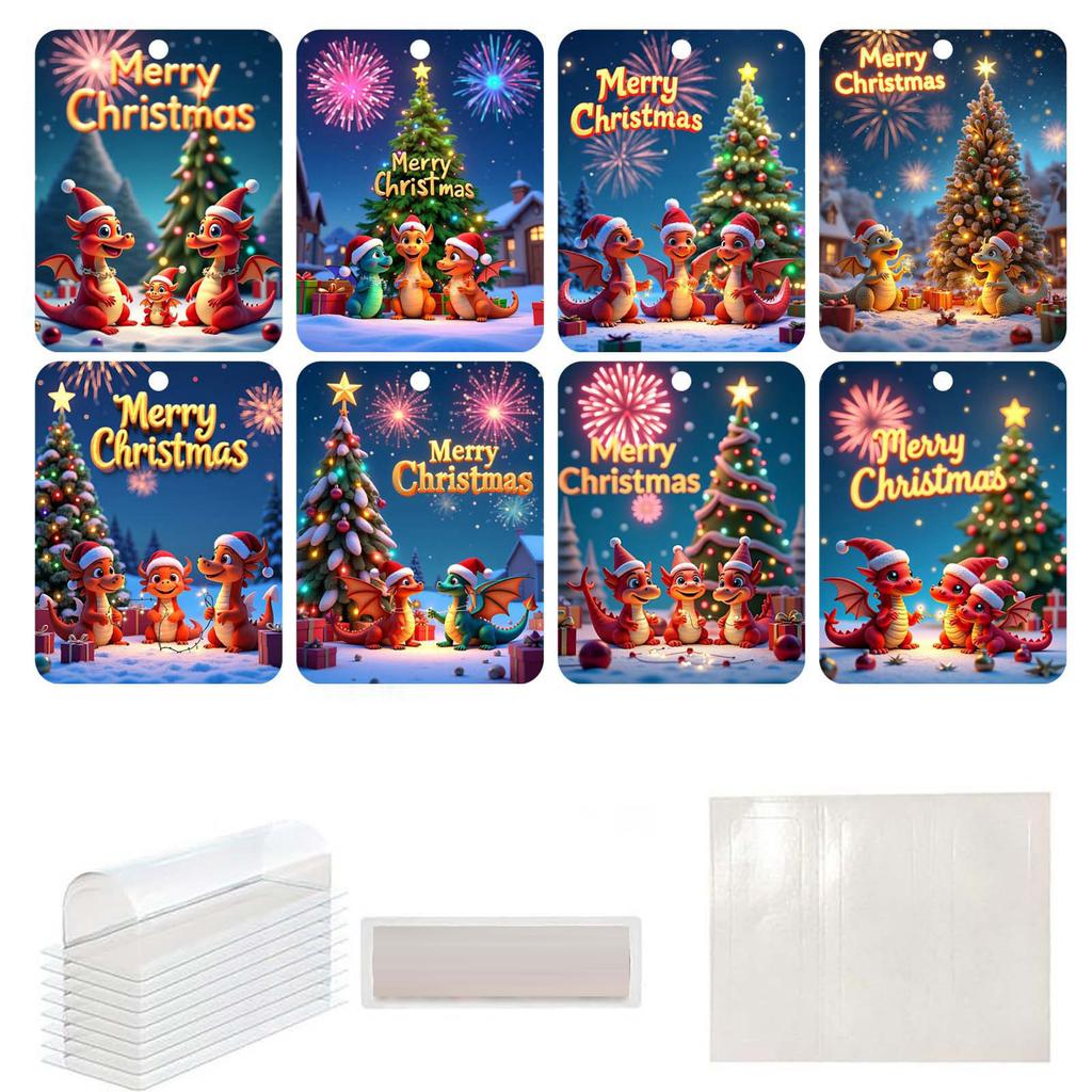 8-Pack Christmas Money Clips For Cash Cards, Checks, Funny Lipstick Clips, Gift Card Clips, Unique With Plastic Dome Cover And Double-Sided Adhesive