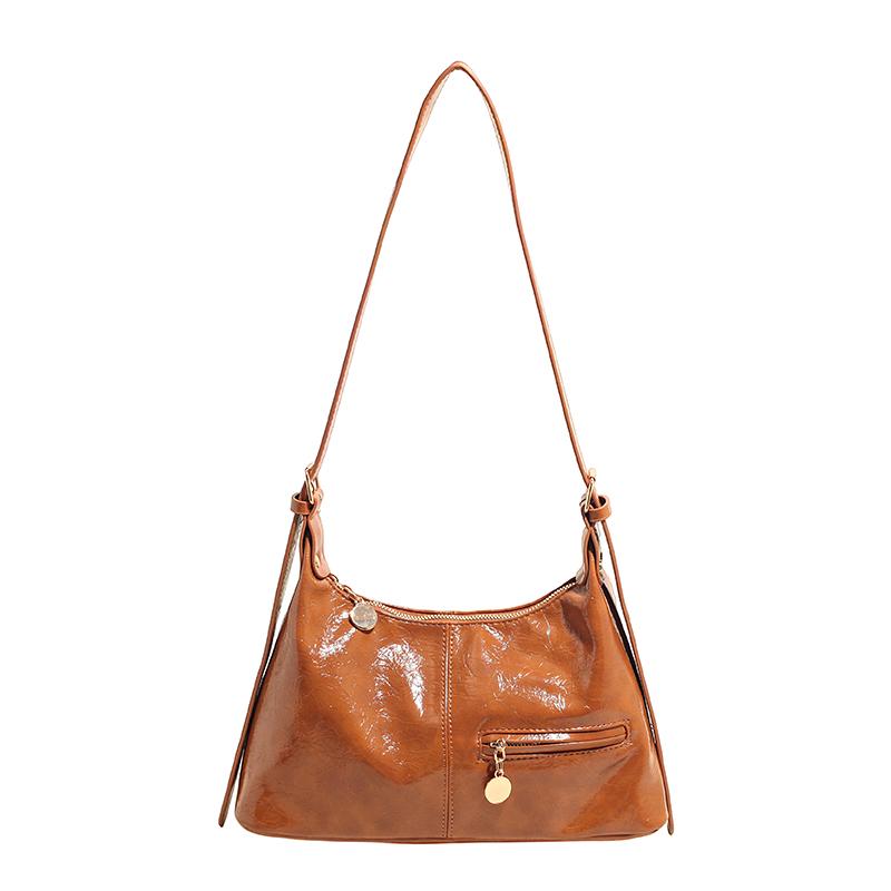 Bag Women's Autumn and Winter Maillard Style Underarm Bag Korean Niche Design Punk Locomotive Bag Shoulder Bag