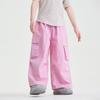 Girls' Summer Pure Cotton Thin Cargo Pants