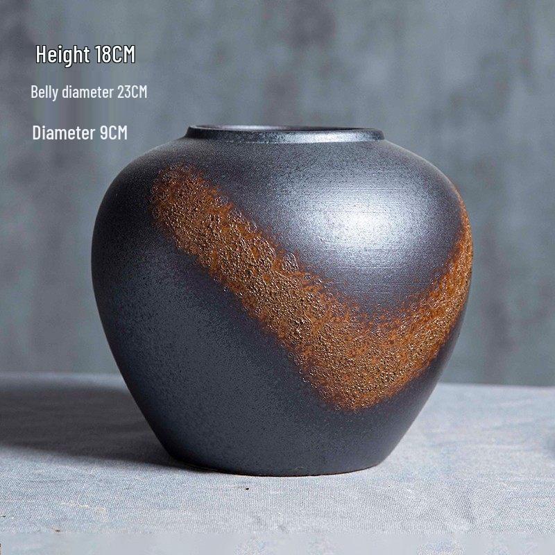 Frosted Brown Ceramic Flower Vase Set
