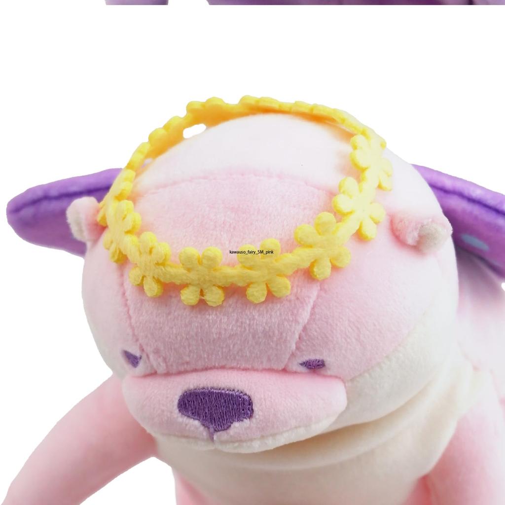 Morisaka Global Mochi Kawauso Fairy Pink 13 x 10 x 22cm Otter Plush Toy Fairy Pastel Plush Photo Healing Soft and Squishy Cute Animal Mochi Series S/M
