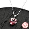 Y2K Luxury Red Heart Chain 925 Sterling Silver Women Crystal Simple Love Clavicle Birthday Party Anniversary Gift Jewelry Mujer