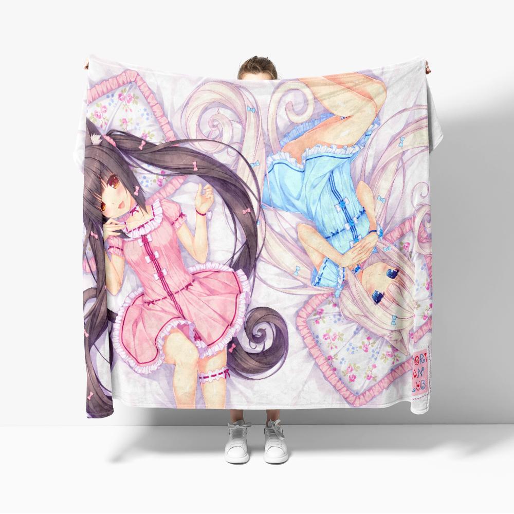 Anime Nekoparas Flanne Blanket Soft comforter sets throw for Couch Warm Flannel Blankets Bedroom Kawaii Cute