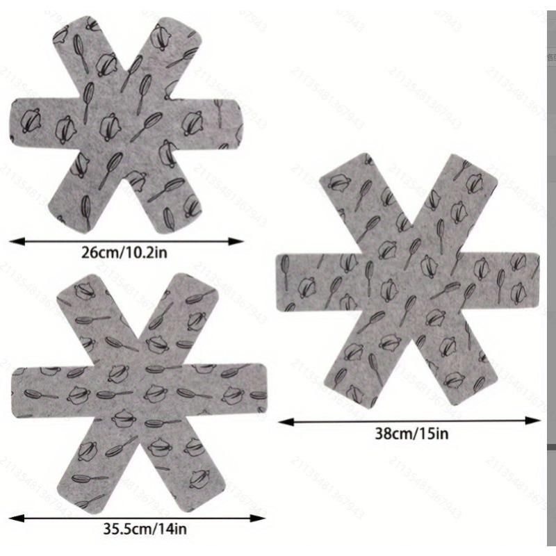 

3/12 шт. Антипригарний захист для сковороди-підставки 38*38 см Розділювальні прокладки для запобігання подряпинам Окремо та захищають поверхні для посуду Three different size