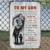 Vintage To My Son Metal Sign Retro Wall Decor for Home Cafe Bar Gift