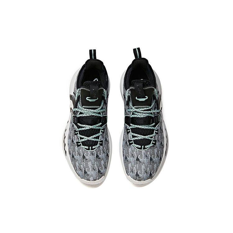 ANTA Men Professional Basketball Shoes Grey Black White Mint Green 112121103-2