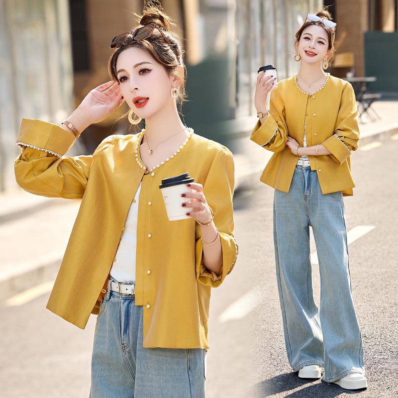 

2025 Весна Китайский стиль Женский топ с круглым вырезом для миниатюрных - Новая мода L (120-130 Jin)