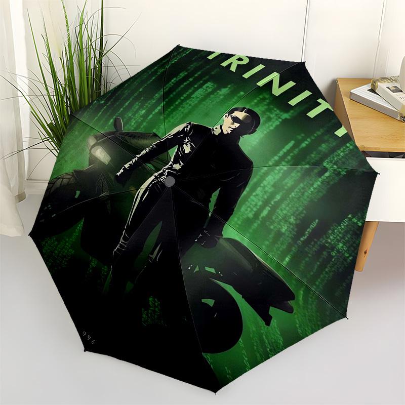 

1pc Trinity Motorcycle Matrix Artwork Umbrella with Plastic Handle,Suitable for All Seasons Travel Outdoor Multi-functional UmbrellaDCS257