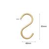 5pcs Aluminum Alloy S-Shape Hook,Closet Multifunctional S Hanger Hooks for Scarf Bags,Gold Hanging Hooks Home and Organization