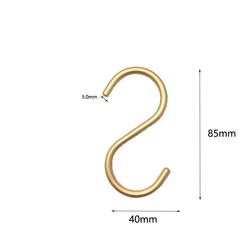 5pcs Aluminum Alloy S-Shape Hook,Closet Multifunctional S Hanger Hooks for Scarf Bags,Gold Hanging Hooks Home and Organization