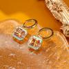 SUYU Zircon Fashion Drop Glaze Retro Geometric Square Earrings Classic Women's Light Luxury Personalized Women's Earrings