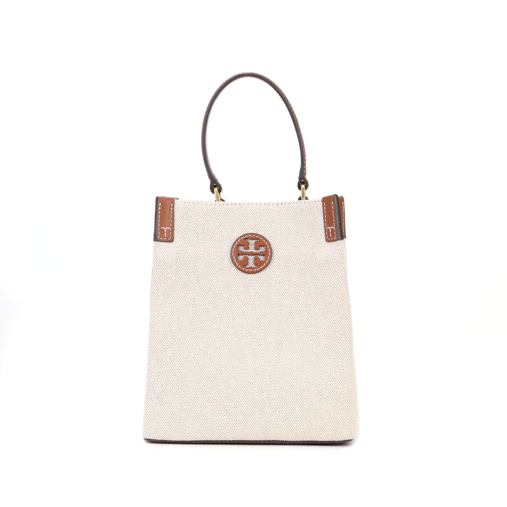 Tory Burch TB Blake Logo Large Capacity Canvas And Leather Bucket Bag Women Bags 86843-264