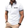 Men's Casual Color Block Polo Shirt with Chest Pocket & Turn-Down Collar