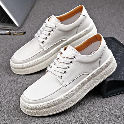 Fashion British Platform Cowhide Loafers for Men Designer Soft-soled Casual Men's Board Shoes Designer Outdoor Fashion Leather Shoe Male