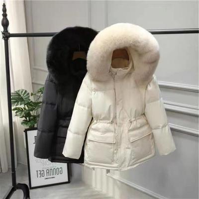 Neue Winter Frauen Pelz Kragen Parkas Jacken Mode Mit Kapuze Verdicken Warme Wattierten Mantel Weibliche Dame Winter Outwear