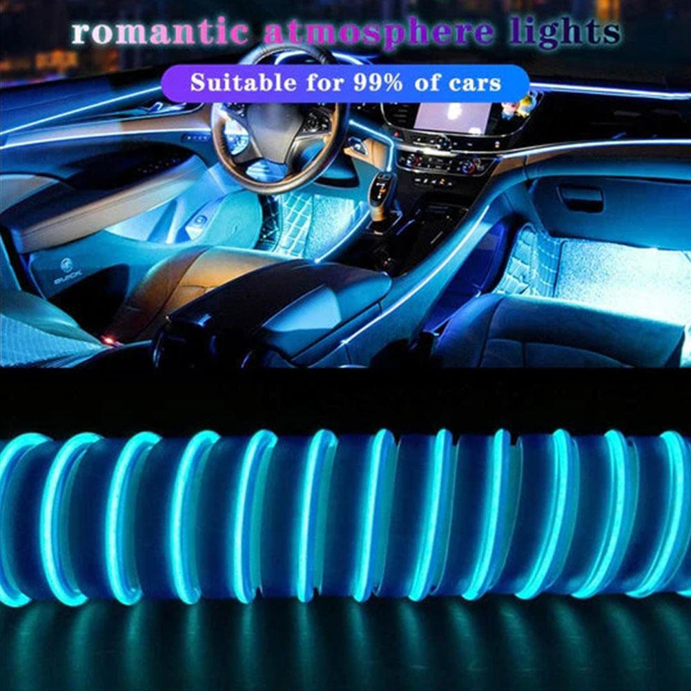 

2m Car Interior Atmosphere Lighting Led Strip 5v Diy With Decoration Line El Auto Cold Lamp Ambient Tube Flexible Light Usb W6u2