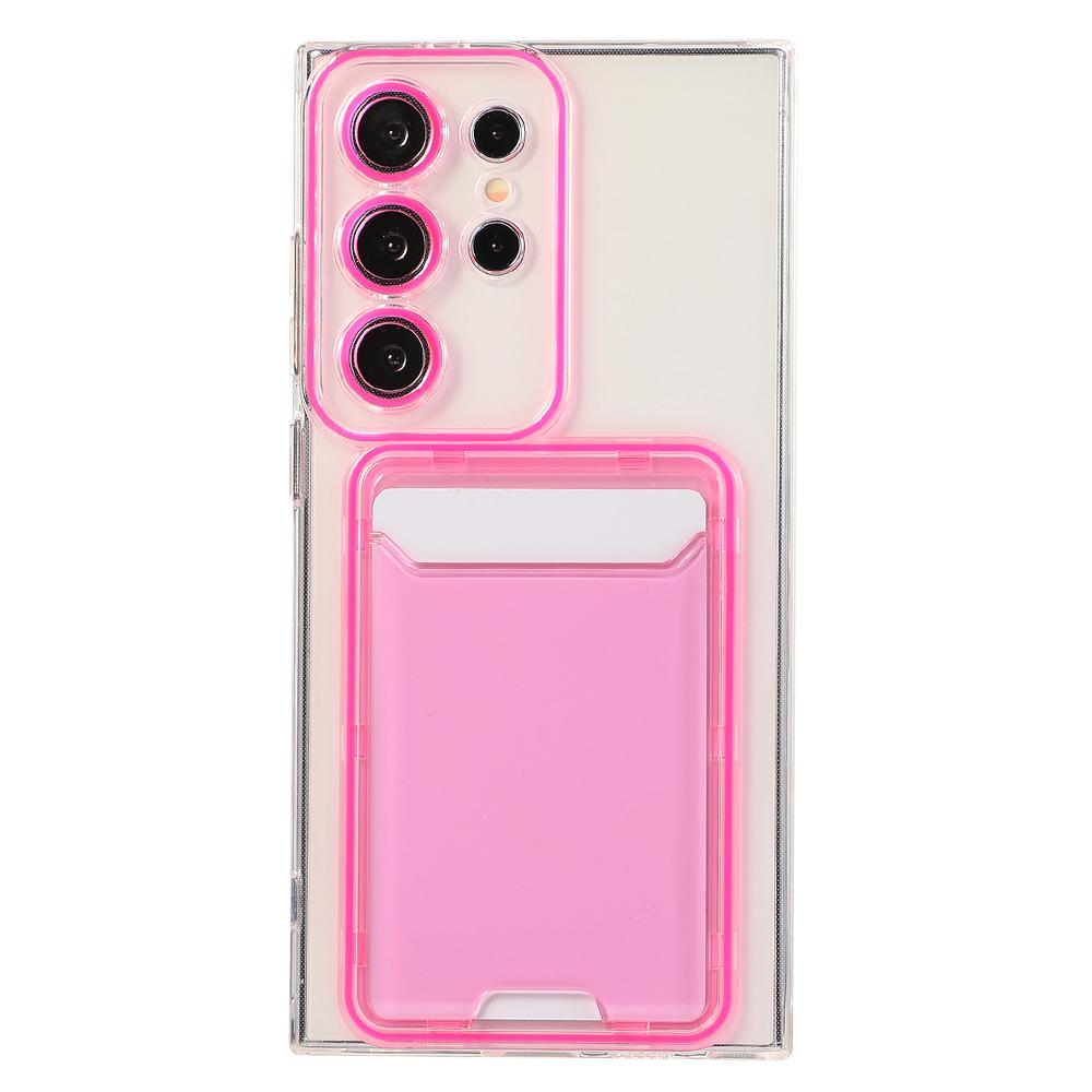 For Samsung Galaxy S22 Ultra 5G Case Transparent TPU Card Holder Phone Cover