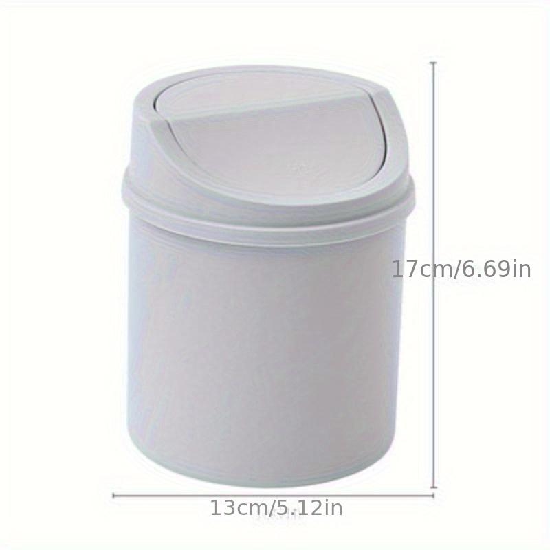 1pc New Mini Desktop Trash Can, Bedroom Cleaning Small Size with Lid Cylindrical Storage Box Home Office Desk Clutter Bin