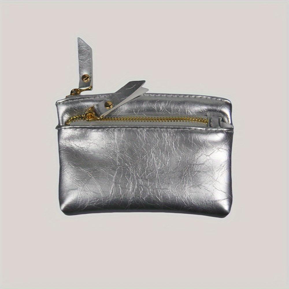 Women Leather Zipper Coin Purse Lightweight Mini Wallet with Key Holder Clutch Credit Card Cash Holder Money Bag Storage Pouch